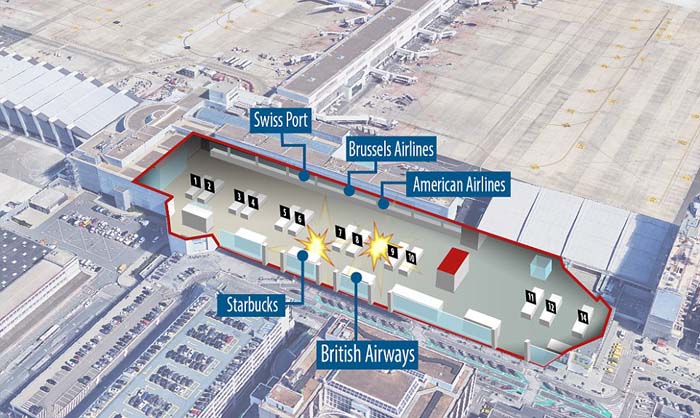 Dua Bom Meledak Dekat Meja Check-in American Airlines di Bandara Brussels